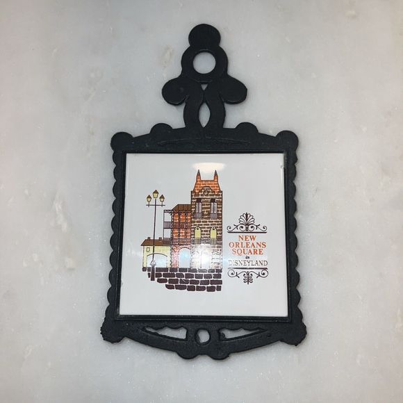 Disneyland New Orleans Square Trivet Tile Hot Plate Walt Disney 60’s Souvenir - Picture 7 of 7